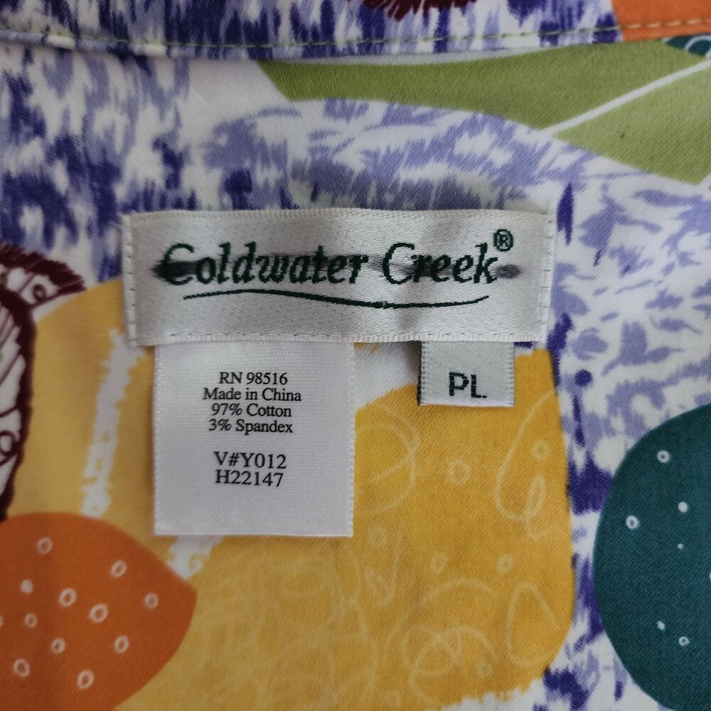 Coldwater Creek Women's Vintage Multicolor Floral Zip Front Jacket Petite Sz PL - Picture 6 of 10